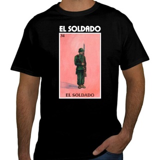 เสื้อยืดผ้าฝ้าย แขนสั้น พิมพ์ลาย El Soldado Loteria Mexican Bingo CJofjh16HNcden68สามารถปรับแต่งได้