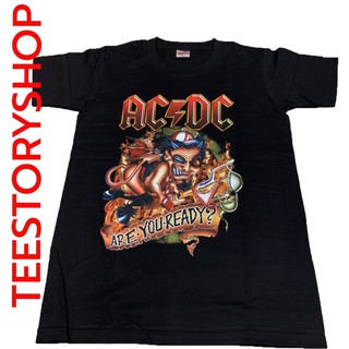 เสื้อยืดผ้าฝ้ายพรีเมี่ยมเสื้อวงดนตรี ACDC เสื้อยืดคอกลมแขนสั้น ผ้านิ่มใส่สบาย การันตี