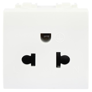 เต้ารับเดี่ยว 3 ขา B-TICINO N4126 LIGHT สีขาว SINGLE SOCKETS B-TICINO WHITE