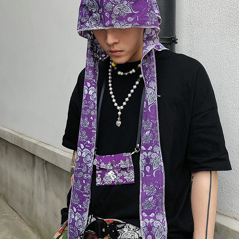 SALUTE 19SS Cashew Flower Reflective Wallet Male Japanese Punk Graffiti