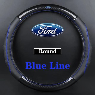 Ford Carbon Fibre หนังพวงมาลัยรถสําหรับ Ranger Fiesta Focus …