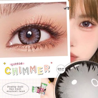คอนแทคเลนส์ รุ่น Little Chimmer ยี่ห้อ Pretty doll ขนาดเท่าตา มีสีเทา มีค่าสายตา