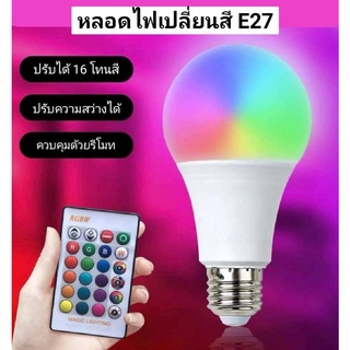 หลอดไฟเปลี่ยนสี รุ่นมาตรฐานที่มีเกลียวขนาด 27mm. (E27) หลอดไฟ