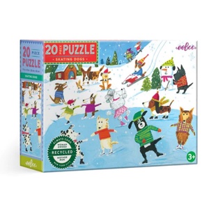 eeBoo Skating Dogs 20pc Puzzle จิ๊กซอว์รูปสุนัขเล่นสเก็ตน้ำแข็งแบบ 20 ชิ้น