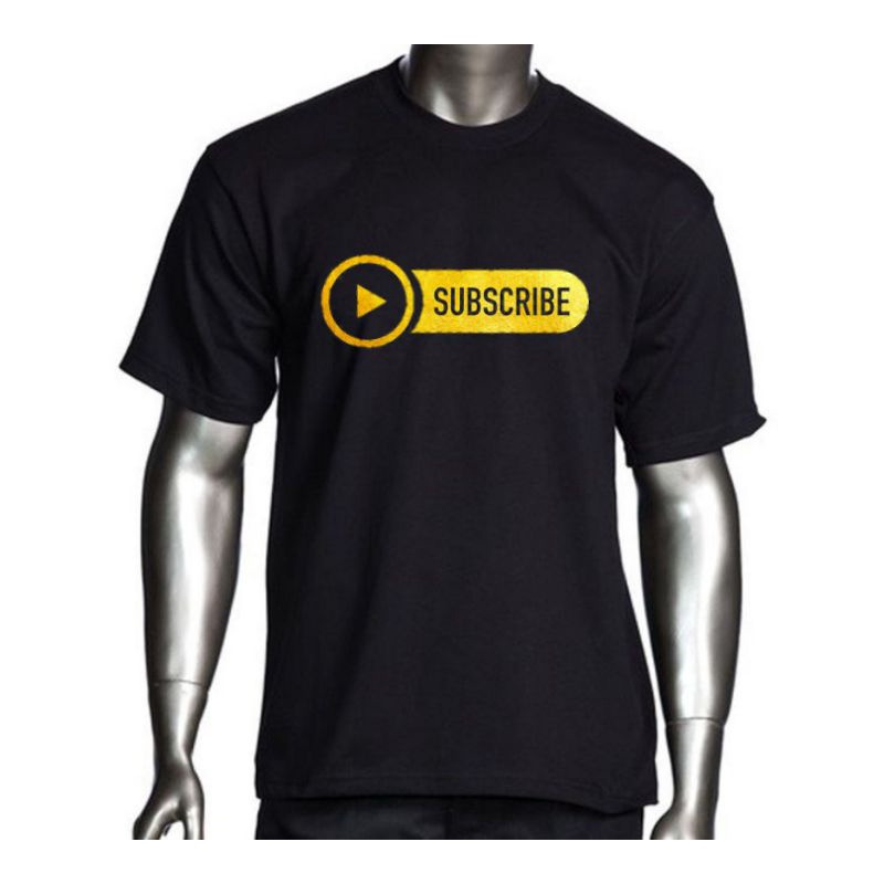 เสื้อยืด Subscribe GOLD Version (ผ้าฝ้ายสีดํา 160gsm)