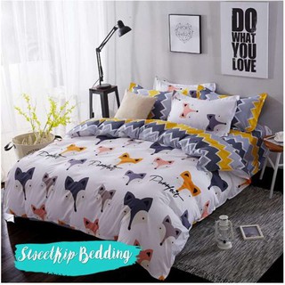 Sweet Kip Bedding ผ้าปูที่นอนขนาด 3.5ฟุต, 5ฟุต, 6ฟุต พร้อมผ้านวมขนาด 180 x 220 เซ็นติเมตร รวม 6 ชิ้น ลายสุนัขจิ้งจอก