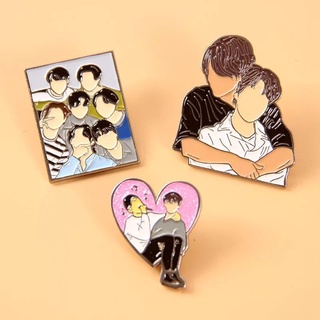 ☁️📣พร้อมส่ง📣  เข็มกลัด​โลหะ K-pop  jongkook + V วง​ BTS​ สุดน่ารัก​ จองกุก​ วี​ จีมิน​ boy with love 🌼🌺🌺🏵️🏵️🌼🌺🏵️