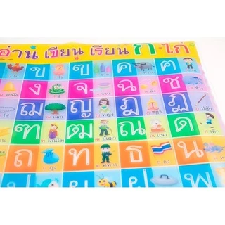โปสเตอร์พลาสติก ซื้อแยกหมวดได้ ก.ไก่-ABC-123-สูตรคูณ-สระไทย