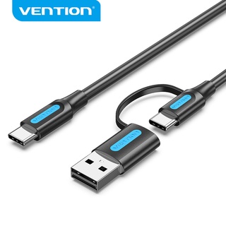 VENTION 2 In 1 สายชาร์จเร็ว 3A Usb 2.0 C To Usb C/Usb A Male To Male 480Mbps สายชาร์จ Usb สําหรับโทรศัพท์มือถือ CQL