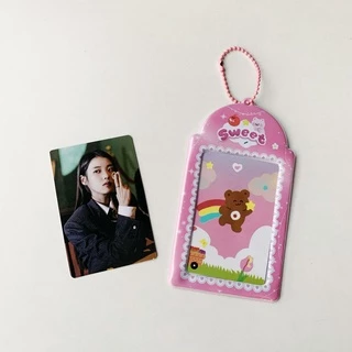กระเป๋าใส่บัตรโพลารอยด์ ขนาดเล็ก ลายลูกไม้ และหมีน่ารัก