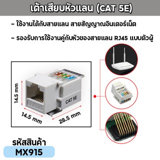 ปลั๊กเต้ารับหัวแลนตัวเมีย (CAT 5E)