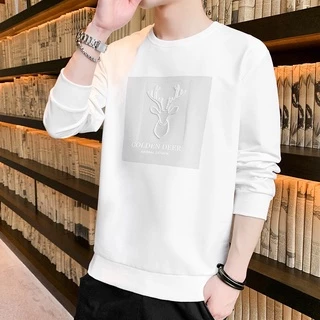 เสื้อแขนยาวกันหนาวทรงหลวม เสื้อสเวตเตอร์สไตล์เกาหลีสำหรับผู้ชาย แฟชั่น ผ้านุ่มเนื้อหนา ใส่สบาย