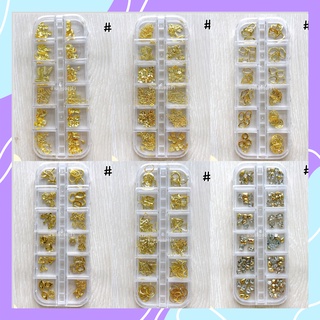 อะไหล่โลหะตกแต่งเล็บ กล่อง12ช่อง (AC312)