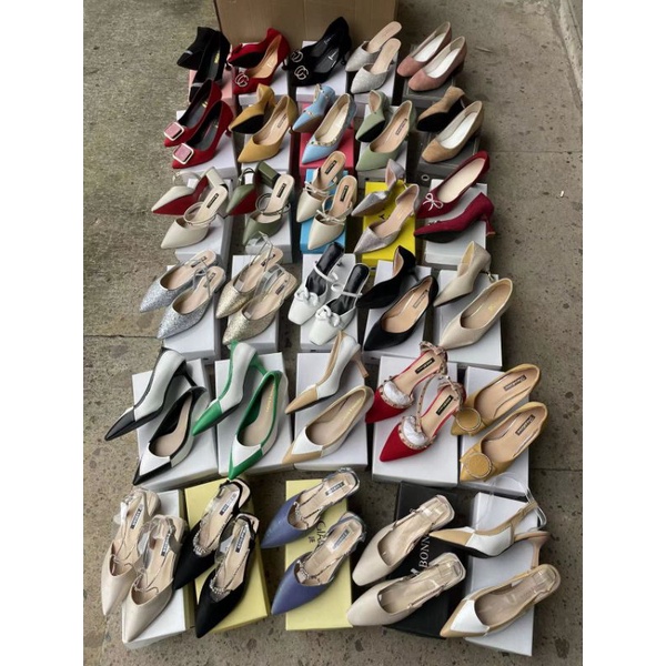 QC รองเท้าส้นสูงรองเท้าปิดสด