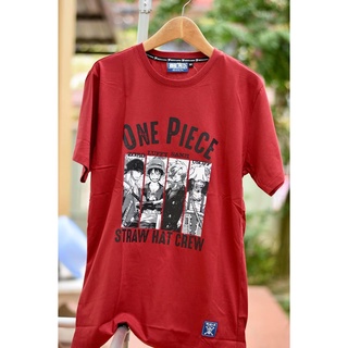 [โค้ดส่วนลด 9SAM60 ลดทันที 60.-] OP-807 สีดำ และ สีแดง เสื้อยืดวันพีซ ลาย Luffy &amp; Friends