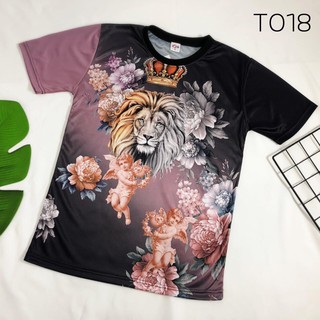 เสื้อยืดพิมพ์ลายคอกลมผ้าโพลีเอสเตอร์T018