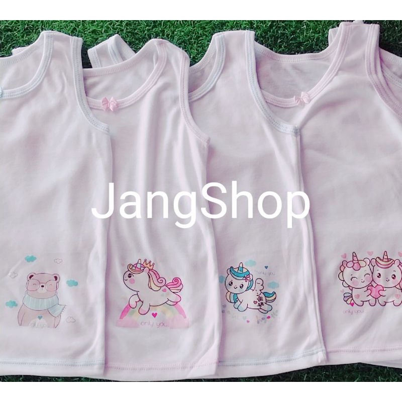 เสื้อกล้ามเด็กหญิง 1 แพ็ค 5 ตัว ผ้าคอตตอล100% เสื้อกล้ามยาว น้อง 2ปี-9ปี เสื้อกล้ามยาวการ์ตูนข้าง พร้อมส่ง 5ตัว