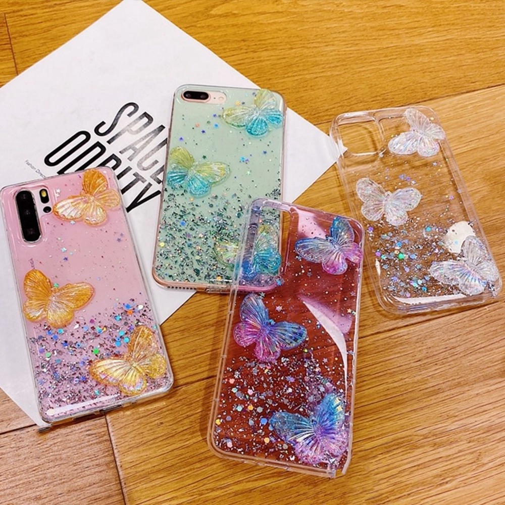 Samsung Case S20 Ultra Glitter Clear Phone Cases Samsung S8 Plus S9 Plus S10 Plus Butterflies Soft Cover Samsung S20 Plus S20Ultra S10 5G Pure Color Phone Covers Samsung S10Plus S20 FE Long Sling Samsung S20FE S9Plus S8Plus S10Plus TPU Mobile Phone Cases #8