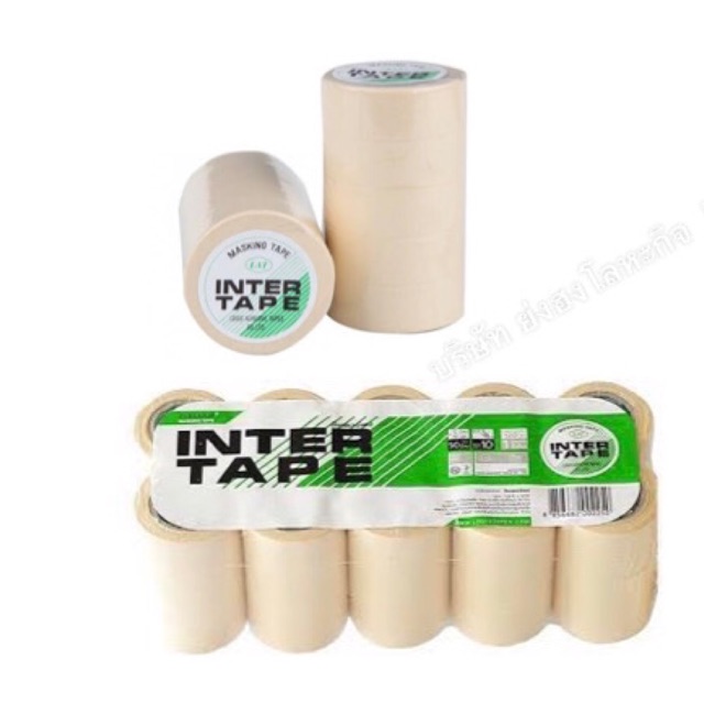 กระดาษกาว เทปกาวย่น 3/4 นิ้วx10 หลา (แพ็ค5ม้วน) INTER