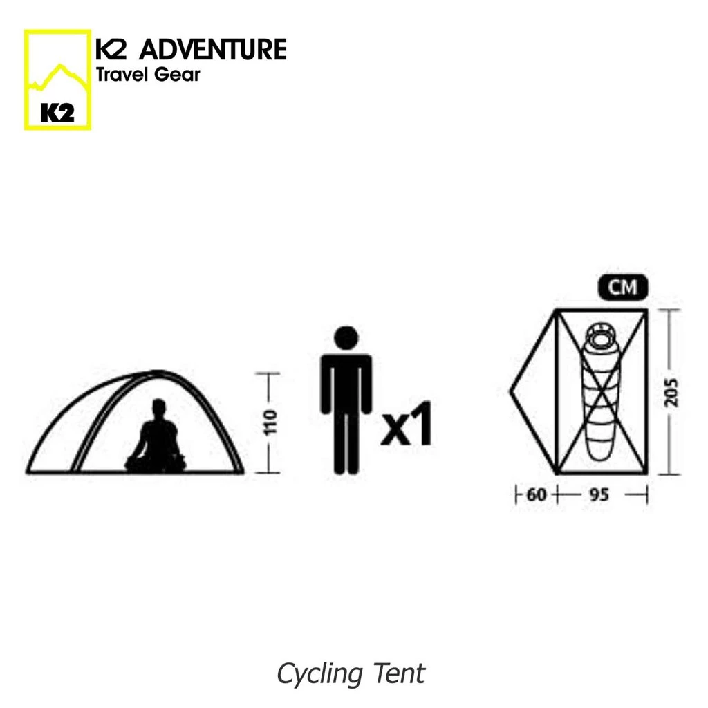 เต็นท์จักรยาน K2 ADVENTURE รุ่น Cycling สีฟ้า นอน 1 คน น้ำหนักเบา เสาอลู กันฝน กันลมสำหรับนักเดินป่า thumbnail 7