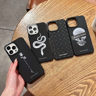 Blvck Casetify เคสโทรศัพท์ซิลิโคน แบบนิ่ม ลายหัวกะโหลก และงู ดอกกุหลาบ สําหรับ iPhone 15 14 Plus 11 12 13 Pro Max