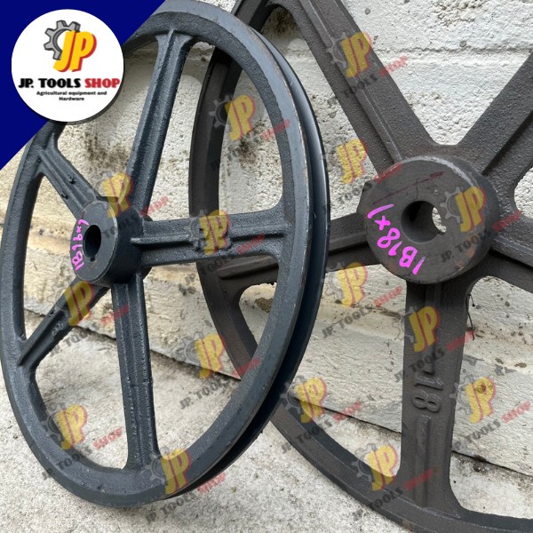 มู่เล่ย์ 1 ร่อง B รูเพลา 1 นิ้ว ขนาด 16 นิ้ว/ 18 นิ้ว อะไหล่ปั๊มน้ำ มู่เล่ย์ฉุดสายพาน อุปกรณ์เสริมปั๊มน้ำ - รูปที่ 5