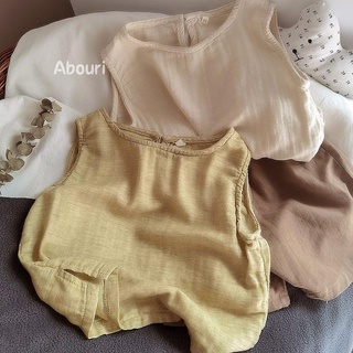 [Babycat] พร้อมส่ง ขายดี เสื้อกั๊กแขนกุด ผ้าฝ้าย แบบบาง คุณภาพดี สไตล์เกาหลี ญี่ปุ่น สําหรับเด็ก