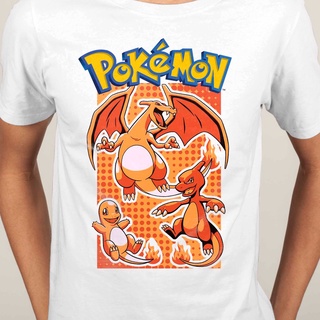 ✢❣Pokemon Shield Charizard Charmander Ash Pikachu Pokeball เสื้อยืดเด็กผู้ใหญ่ขนาดแขนสั้นผ้าฝ้ายพร้อมสต็อกkawaii