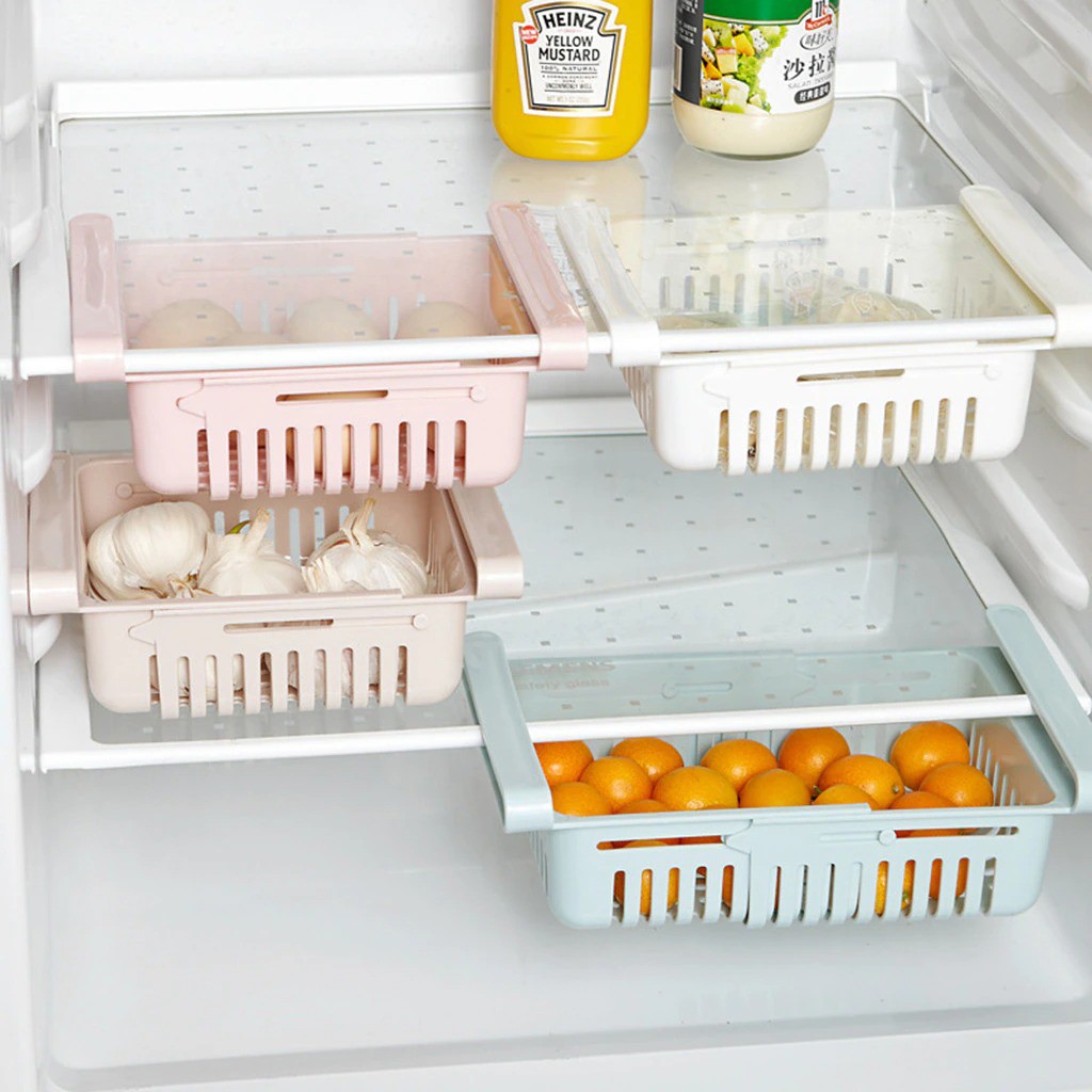ตะกร้าใส่ของ ตะกร้าใส่ของในตู้เย็น ตะกร้ารถเข็น ช่องใส่ของในตู้เย็น ตะกร้าใส่ของในตู้เย็นแบบลิ้นชัก
