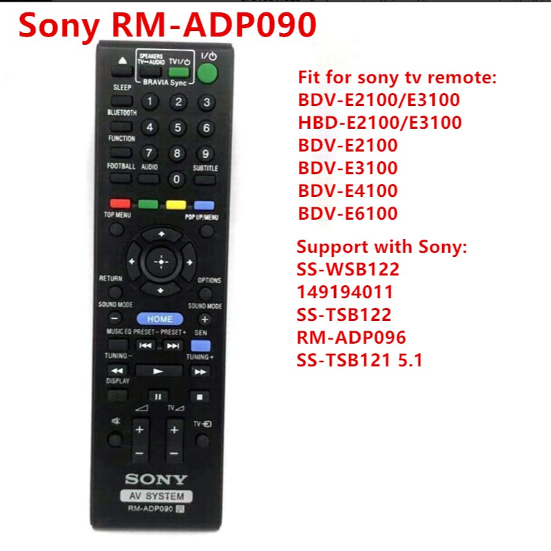 รีโมตคอนโทรลโฮมเธียเตอร์ Sony RM-ADP090 AV สําหรับ BDV-E2100 E3100 HBD-E2100 E3100 BDV-E2100 BDV-E31