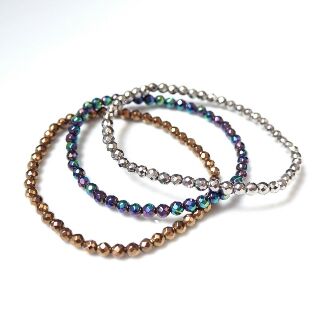 Mini Hematite (gold / silver / rainbow) 3mm (No.293)