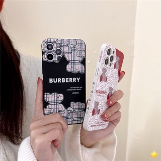 Cartoon Casing IPhone 13 12 11 Pro Max 13 12 Mini Se 2020 Xs Max XR X Xs 6 7 8 6s Plus Phone Case Side Stripe Cute Bear Soft Protective Cover