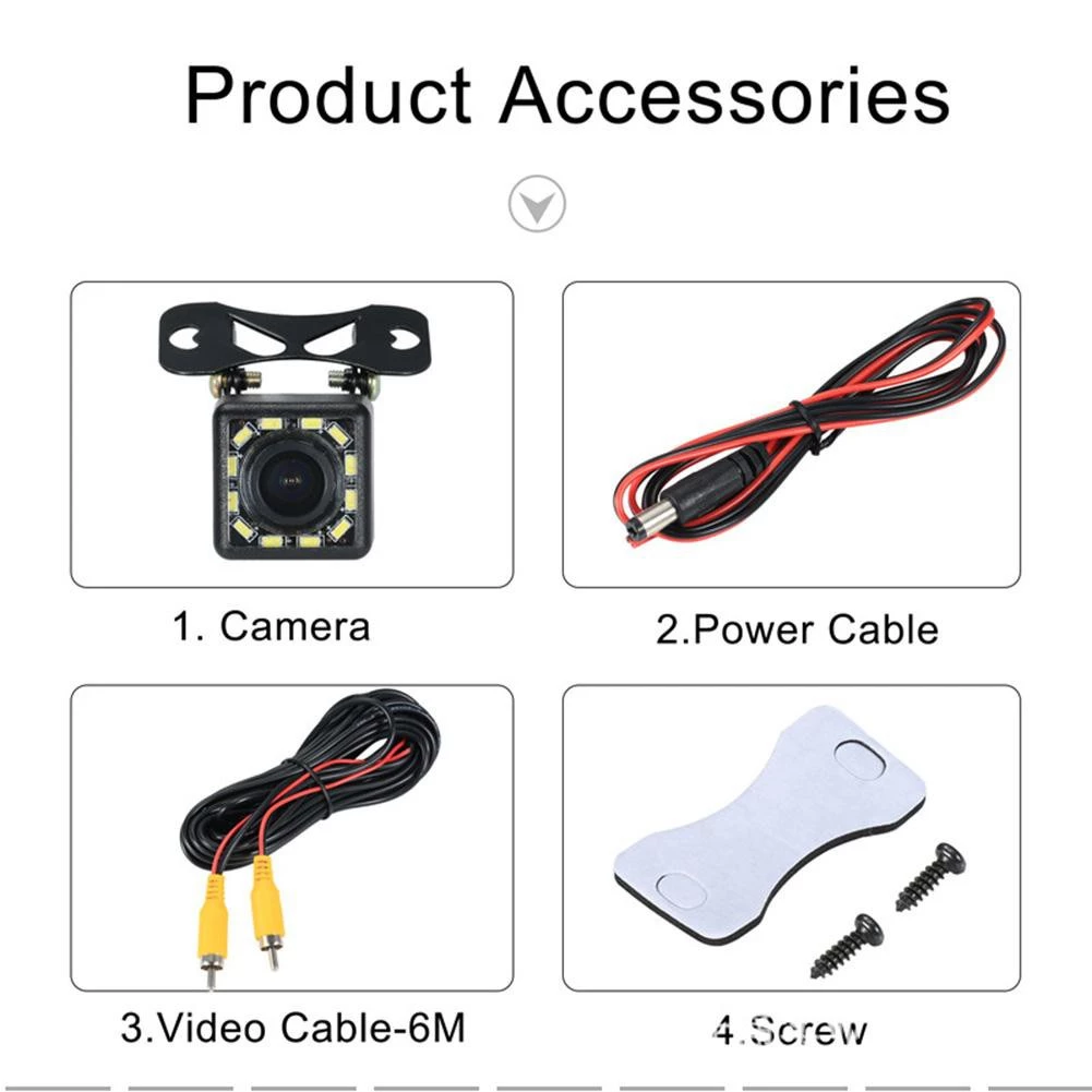 🔥พร้อมส่ง🔥กล้องถอย โคตรชัด IP68 กันน้ำ 12LED กล้องหลัง  ภาพชัด  HD Night Vision thumbnail 10