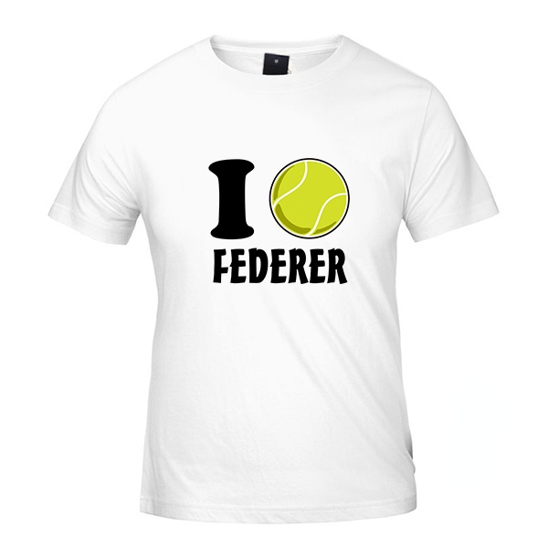 เสื้อยืดแขนสั้น ผ้าฝ้ายแท้ พิมพ์ลายเทนนิส Feder Roger FEDERER I LOVE FEDERER สําหรับผู้ชาย และผู้หญิง S-5XL