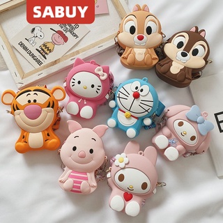 SABUY Disney กระเป๋าสะพายข้างเด็ก กระเป๋าซิลิโคน Sanrio ดิสนีย์ กระเป๋าเด็ก กระเป๋ากาตูนย์ ลายการ์ตูนน่ารัก Mickey Minnie Hello Kitty Line Friends