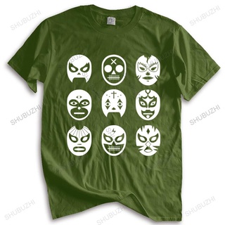 ถูกสุดๆเสื้อยืด ทรงหลวม พิมพ์ลาย Lucha Masks Wrestling Lucha Libre Luchador Underground แฟชั่นสําหรับผู้ชาย