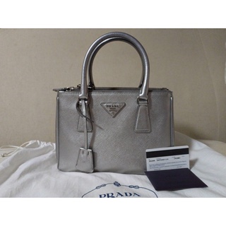 Prada Metallic Silver Saffiano Lux  20