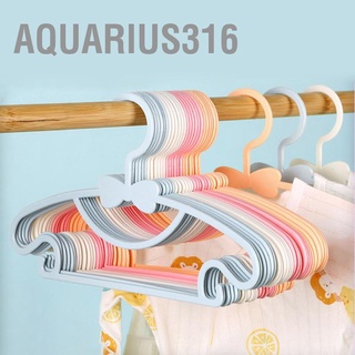 Aquarius316 ไม้แขวนเสื้อพลาสติก แบบหนา ประดับโบว์ สําหรับเด็กวัยหัดเดิน 10 ชิ้น