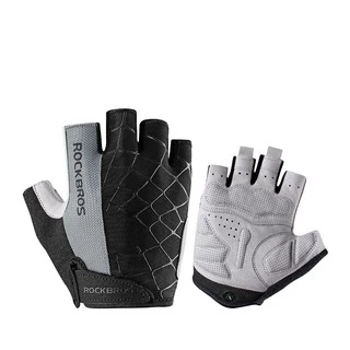 【TH Delivery】ROCKBROS Half Finger Gloves Shockproof Breathable MTB