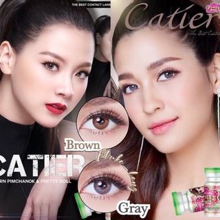 🔥ขายดี🔥 Catier gray / brown คอนแทคเลนส์ ขนาดมินิ  สีประกายสวย มินิพอดีตา