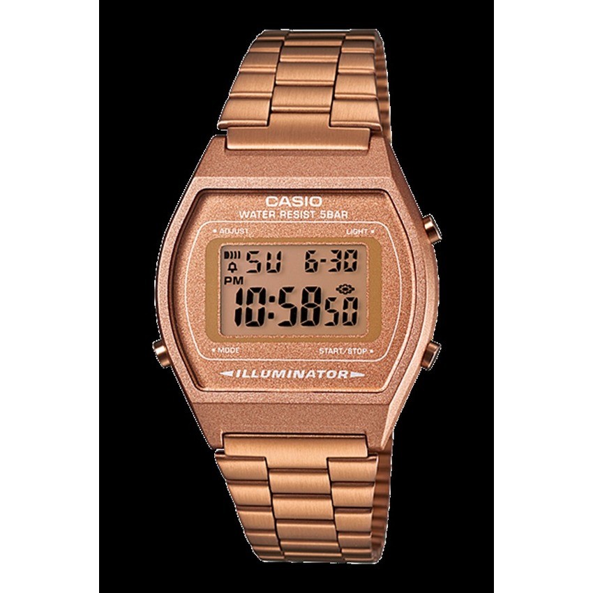 Casio นาฬิกาข้อมือผู้หญิง สายสแตนเลส Pink Gold รุ่น B640WC,B640WC-5A,B640WC-5ADF
