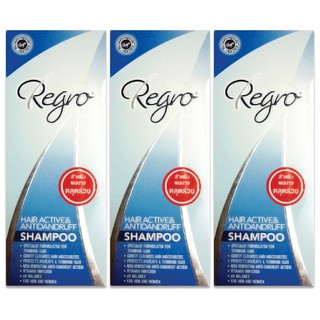 Regro Hair Active &amp; Antidandruff Shampooป้องกันผมร่วงและรังแค(3ขวด)