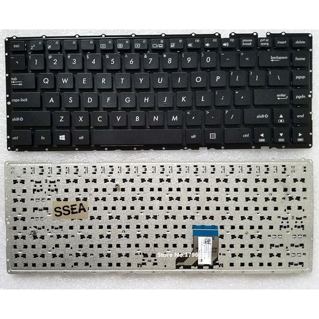 ASUS K401 A401 A401L คีย์บอร์ดสีดํา