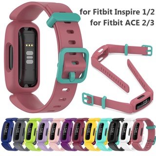 สายนาฬิกาข้อมือซิลิโคน แบบนิ่ม สําหรับ Fitbit Ace 2 3 Fitbit Inspire 1 2 HR