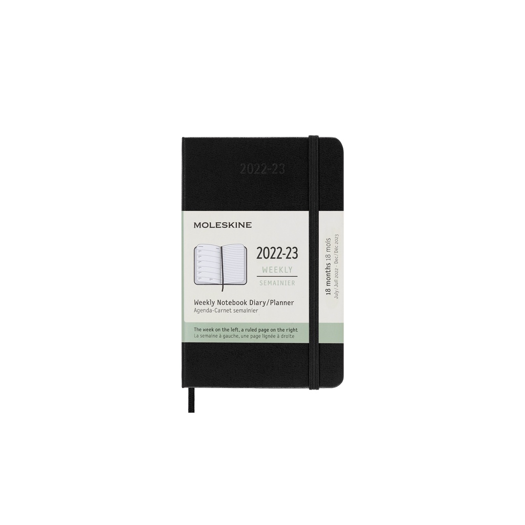 Moleskine สมุดไดอารี่ 18 เดือน 202223 รายสัปดาห์ ปกแข็ง ขนาดเล็ก 9x14
