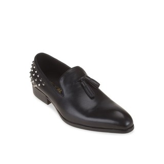 รองเท้าโลฟเฟอร์ Black Leather Spikes Loafer