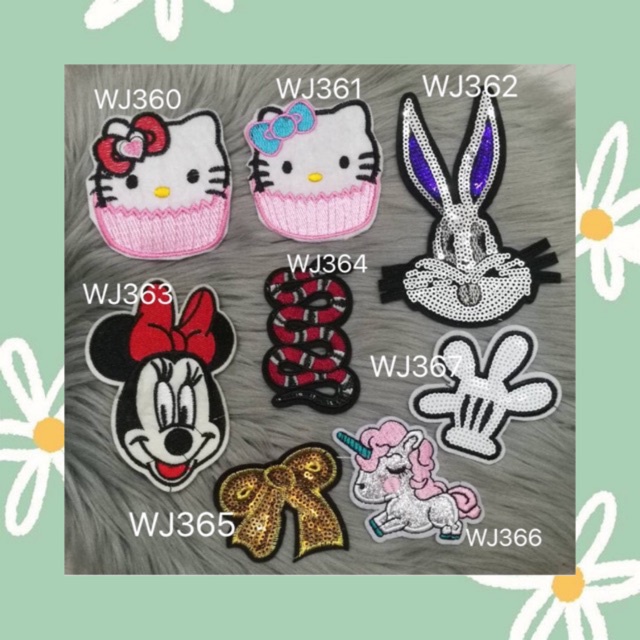 DIY Patches ตัวรีดติดเสื้อผ้า กาวในตัว กระเป๋า รองเท้า รีดกับวัสดุที่เป็นผ้าได้หลากชนิดหรือนำไปเย็บ ปะเสื้อผ้า งานปักผ้า