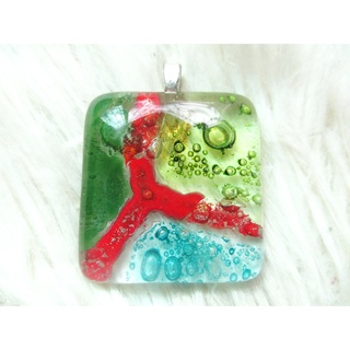 จี้แก้ว งานหลอมแก้ว หรือ Fused Glass Handmade จากแคนาดา มีเพียงชิ้นเดียว เอกลักษณ์ไม่ซ้ำใคร