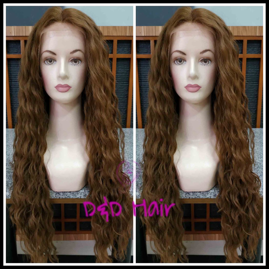 วิกผม – วิกผมผู้หญิง – D&D0011 – วิกผมลูกไม้ด้านหน้า – Lightbrown – วิกผม Frizzy – โปรปัง