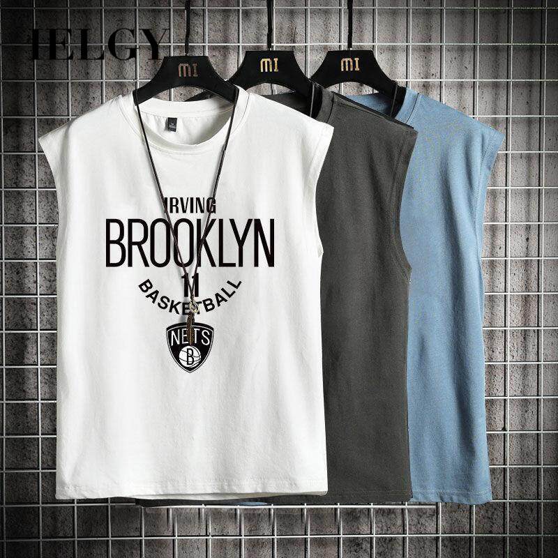 IELGY เสื้อกั๊กฝึกซ้อมบาสเกตบอลผู้ชายกีฬาหลวมแห้งเร็วแขนกุด